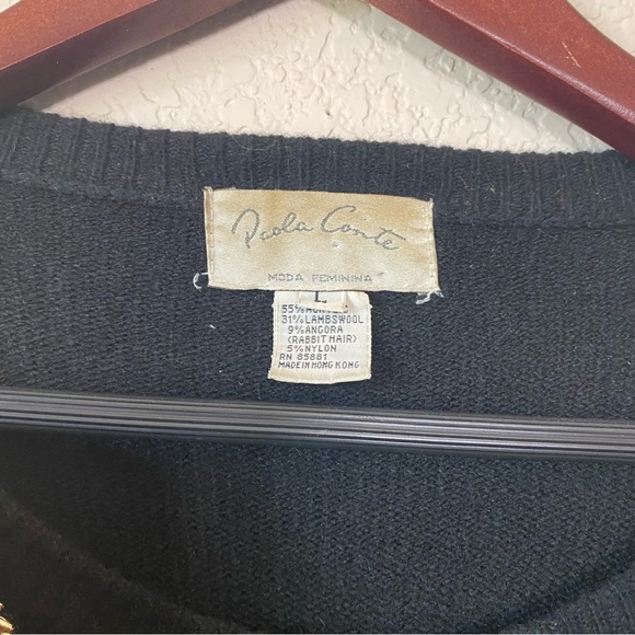 Vintage Paola Conte Beaded Sweater Size Large - Picture 3 of 10